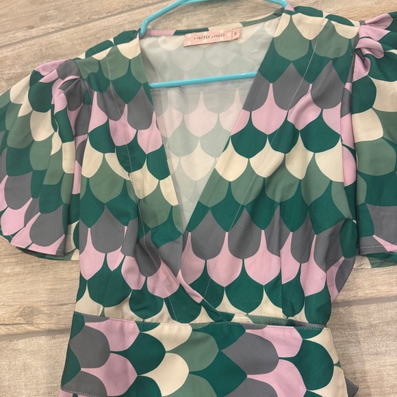 Vintage Retro Maxi Dress Mermaid Flutter Sleeve Midi by Traffic People s… - Picture 4 of 7